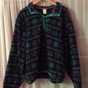 LL bean patterned fleece in good condition